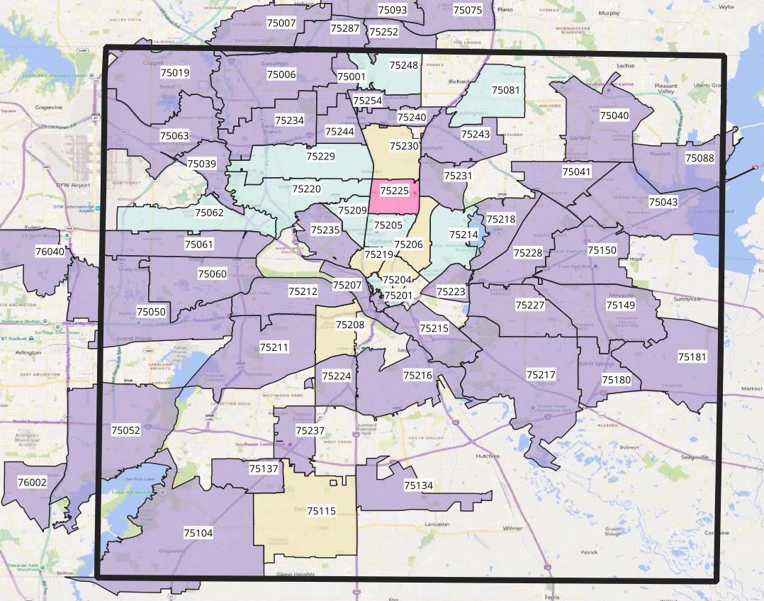 New Dallas County Map Shows Coronavirus' Area Spread. Central Track