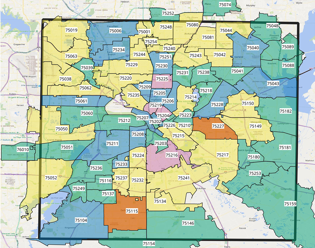 map of tarrant county zip codes  Briefs Dallas Latest Zip Code Map More Central Track map of tarrant county zip codes