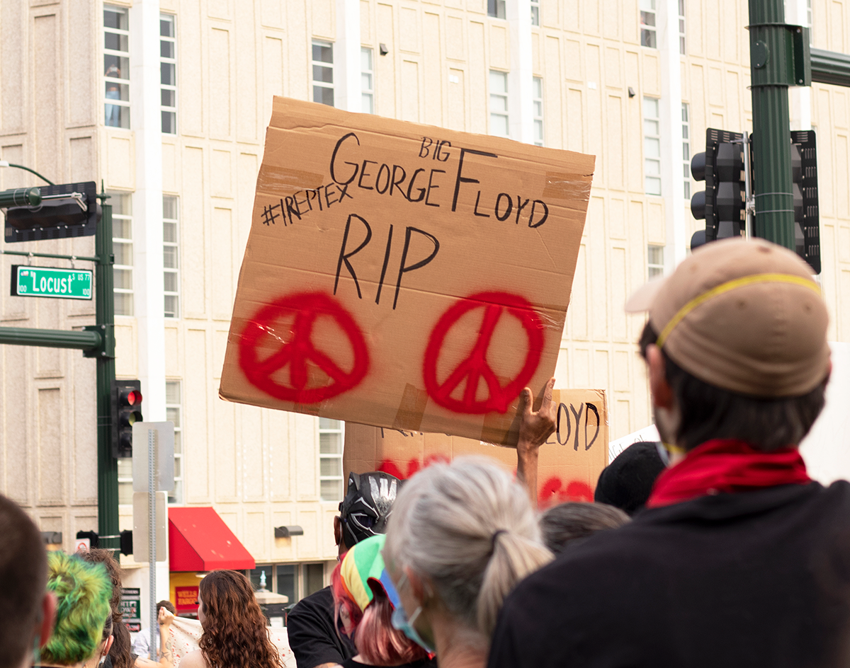 Scenes From Denton's Monday Night Protest. Central Track