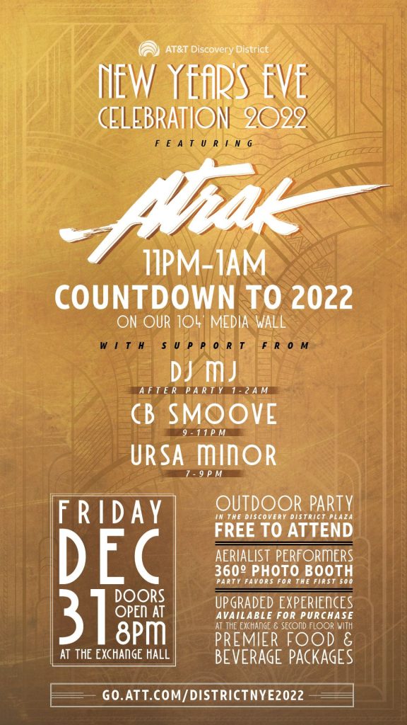 AT&T Discovery District presents NYE 2022 with A-TRAK